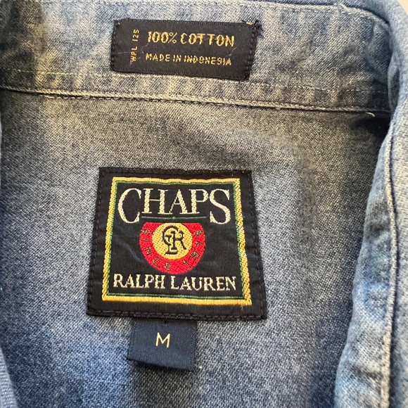 Ralph Lauren Chaps Vintage Denim Button Down Long Sleeve Shirt - Picture 7 of 8